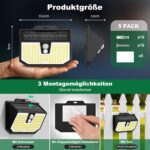 Yolsunes Solar-Aussenleuchte mit Bewegungsmelder IP65 – 5er Set Kaltweiß für Garten & Hof – Bild 9
