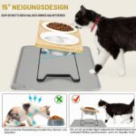Lannvan Katzennapf 2er Set Erhöht – Ergonomische Futterstation mit Keramik & Bambus – Bild 3