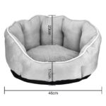 Queta Hundebett & Katzenbett 46x46x23cm – Plüsch Haustierbett mit Rutschschutz – Bild 2