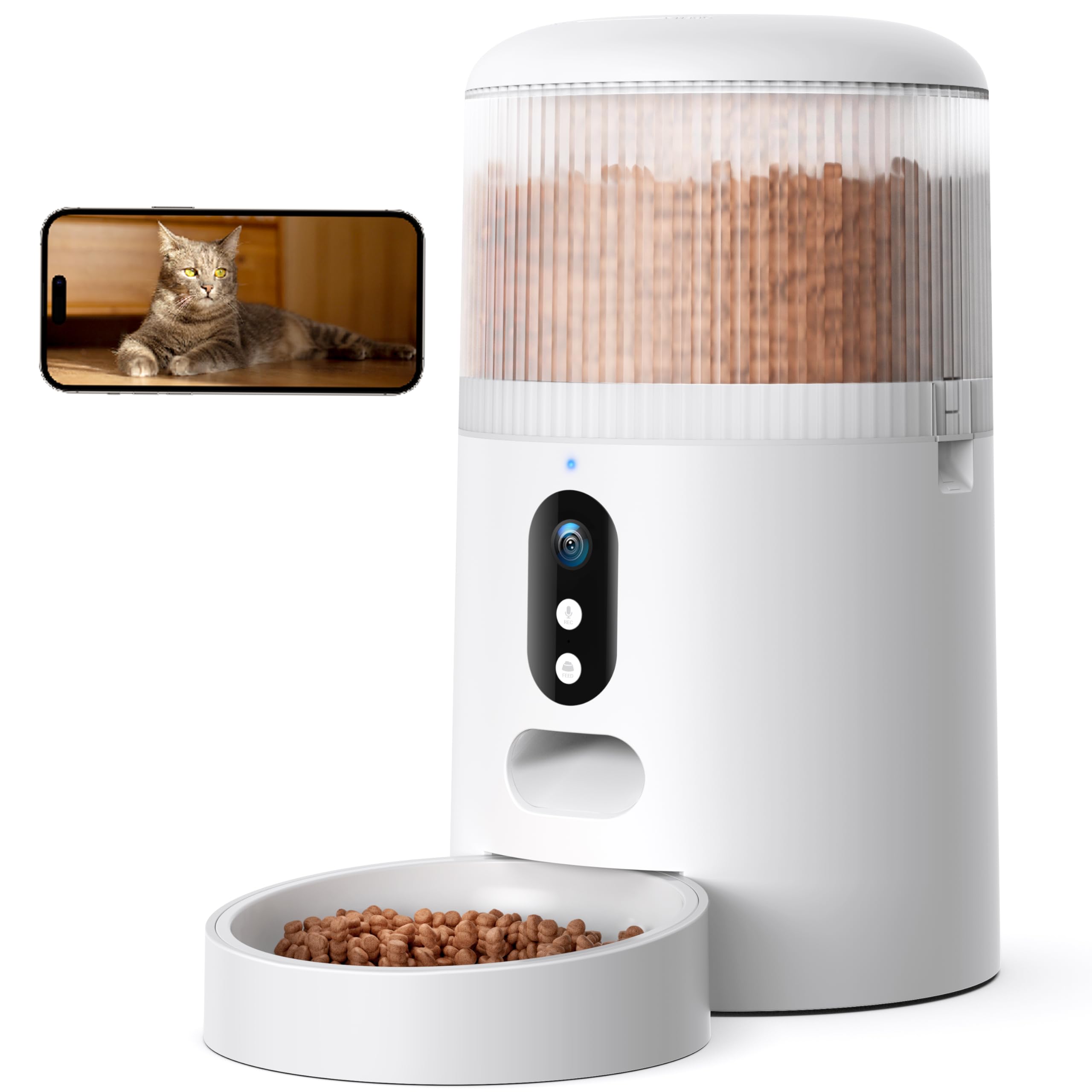 Faroro WiFi Futterautomat mit 3MP HD-Kamera – intelligente App-Steuerung für Katzen & Hunde