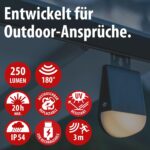 Brennenstuhl KL 300 AS Solar LED Wandleuchte – Bewegungsmelder & Akku für Camping – Bild 2