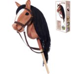 Hoppimals HOPPIHORSE A3 Steckenpferd mit Trense – Hobby Horse mit Silikongriff für aktives Spiel