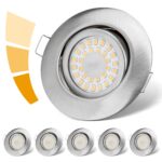 LED Einbaustrahler 230V 6W dimmbar – Schwenkbare Deckenspots 3000K für Bad & Küche, 6er Set