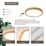 WayLuoung LED-Deckenleuchte Ø30cm Holz 18W 3000K – Warmweiss Naturholz für jeden Raum – Bild 6