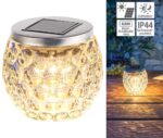 Lunartec Solar-LED-Windlichter 4er-Set: Warmweisse Tischleuchten aus Glas, IP44 – Kabellos & Umweltfreundlich – Bild 9