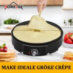HOMELUX Crêpes Maker Ø 30 cm mit 1200W – Antihaftbeschichtung & Temperaturregler – Bild 3