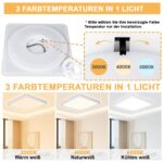 Fynokst LED Deckenleuchte 24W 3200lm – Quadratisch IP54 Badezimmer & Küche Ø30cm – Bild 2