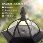 Outsunny Solar Gartenlaterne 2er Set 129 cm – LED Wegeleuchte mit 6h Laufzeit IP44 – Bild 3