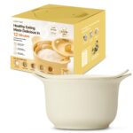 Firgi Mikrowellen-Reiskocher Low Carb 2-3 Tassen – Platin-Silikon Reiskocher Cremeweiss