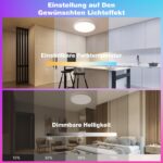 Oraymin LED Deckenleuchte Ø30cm, 24W 3300lm – RGB Farbwechsel & Dimmbar mit Fernbedienung – Bild 3