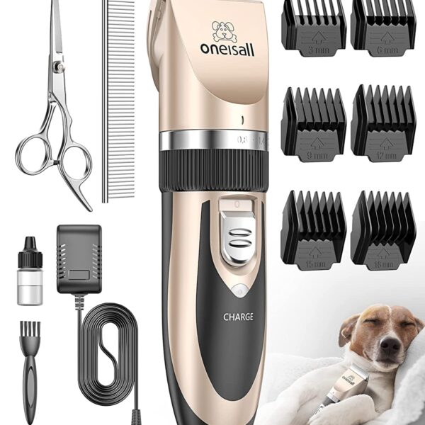 oneisall Kabellose Hundeschermaschine P2 – 50dB Ultra Leise Tierhaarschneider für Hunde & Katzen