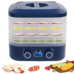 DHQCQL Dörrautomat 160W mit 5 Tabletts – Lebensmitteltrockner mit LED-Display & 48h Timer