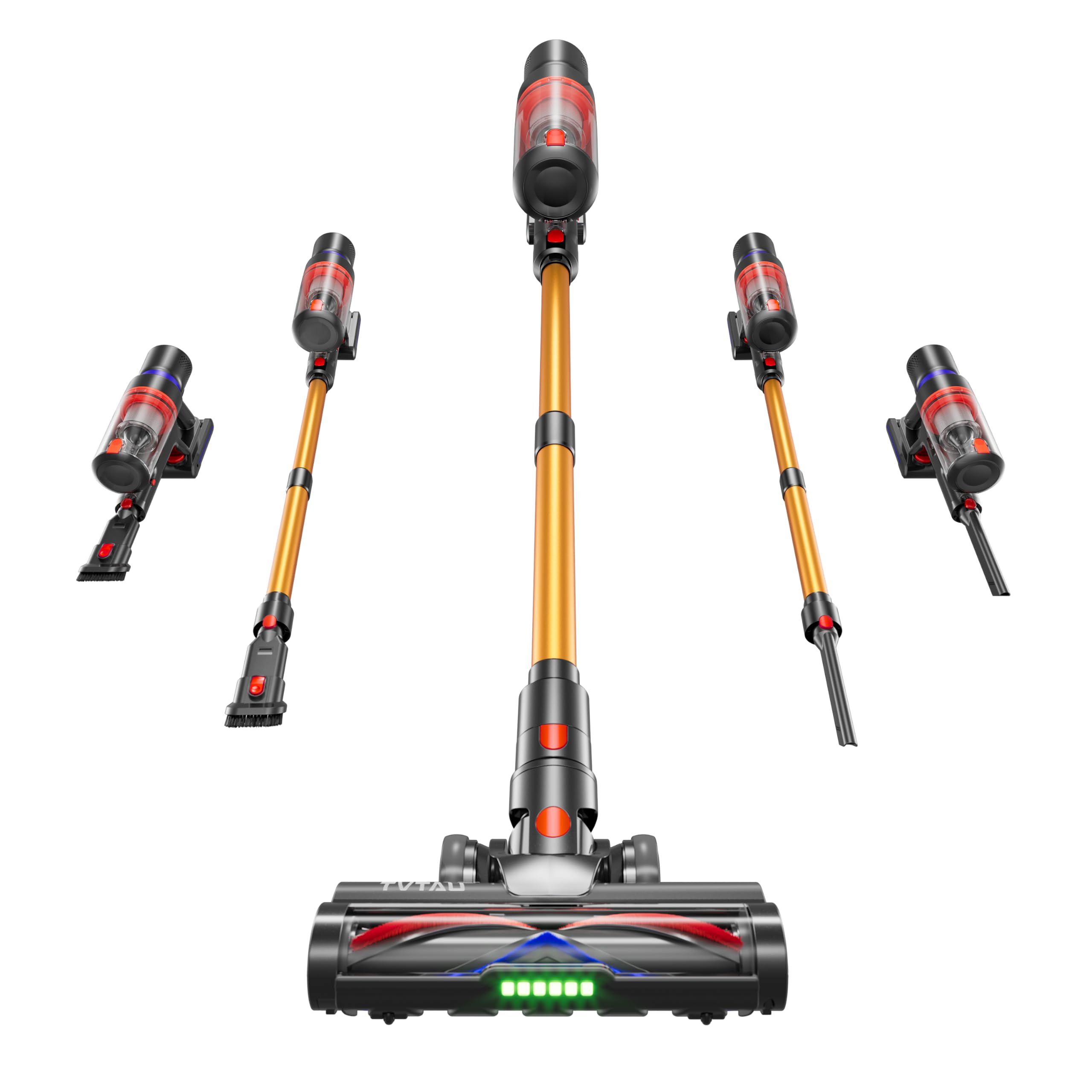 TVTAU Akku Staubsauger 650W 55KPa – Kabelloses Handstaubsauger-System mit Anti-Tangle-Bürste