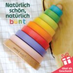 Merle Toys® Holz-Stapelturm mit 8 Ringen – Montessori Spielzeug ab 1 Jahr – Bild 7