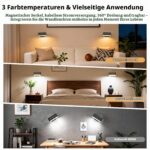 Lacasa LED Wandleuchte 2er-Set mit Akku, Fernbedienung & 360° Drehgelenk – Dimmbar – Bild 2