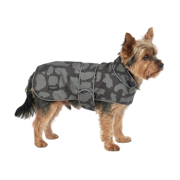 LARKSON Jonte Hundemantel Grau – Wasserdichter Regenmantel für kleine & mittlere Hunde