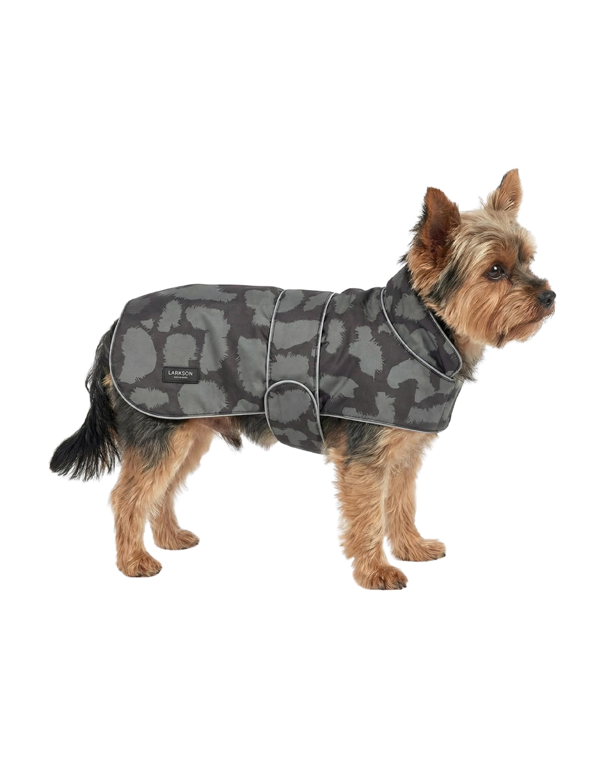 LARKSON Jonte Hundemantel Grau – Wasserdichter Regenmantel für kleine & mittlere Hunde