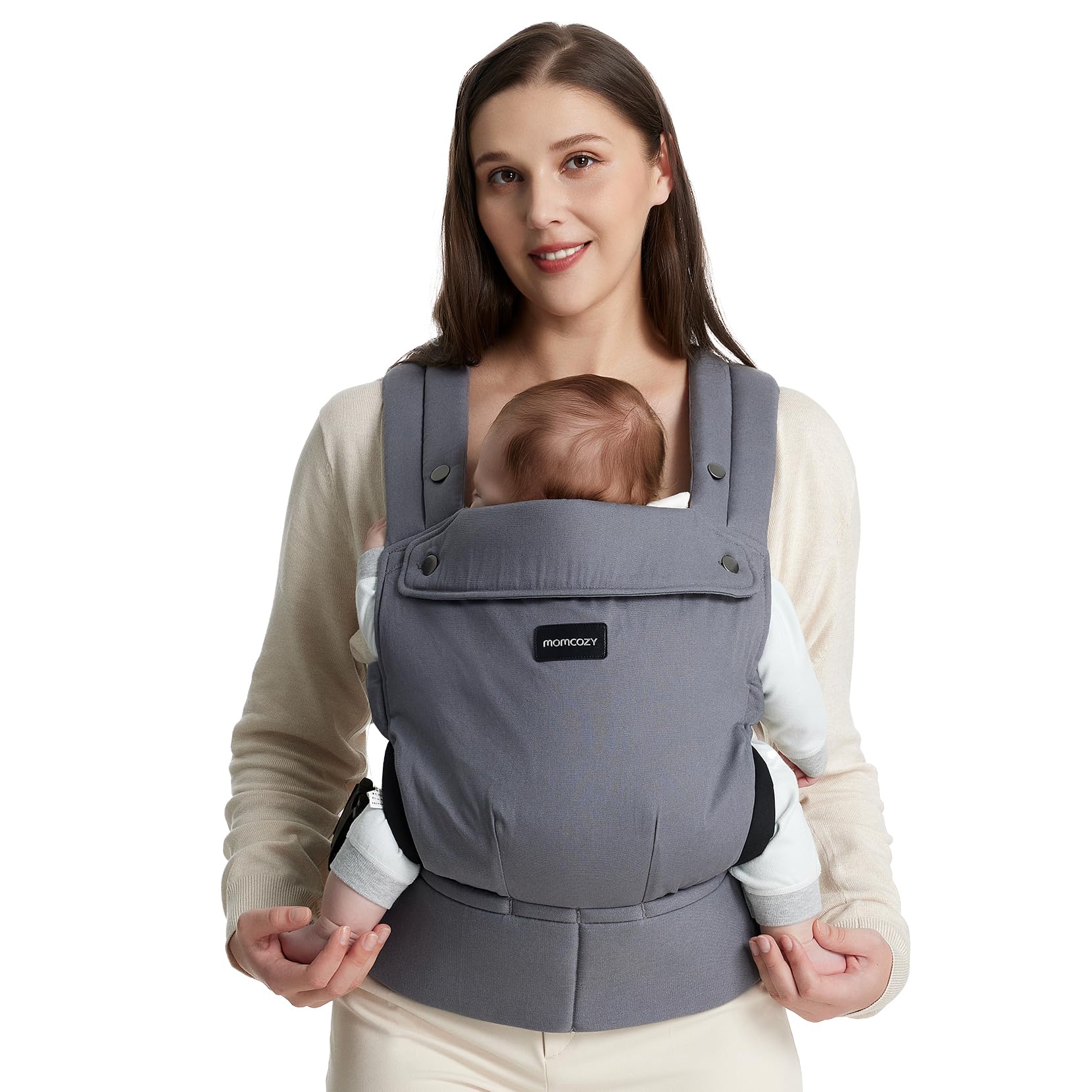 Momcozy Babytrage 100% Baumwolle – Ergonomische M-Position ab Geburt bis 20 kg
