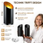 charlique Uplight Spot 2er Set – LED Bodenstrahler mit indirektem Licht, schwarz – Bild 5