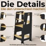 Bey&Co Lernturm Holz 3-fach höhenverstellbar – Montessori Küchenhelfer ab 12 Monaten – Bild 7