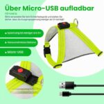 ChalkLit LED Hundegeschirr M – USB-Aufladbar mit 500m Sichtbarkeit, Grün – Bild 5