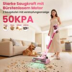 Dzaki Akku Staubsauger 50.000 Pa, 55 Min. Laufzeit – Kabellos mit Anti-Tangle & LED für Tierhaare – Bild 3