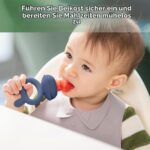 haakaa Fruchtsauger & Mini-Gefrierform – Beikost-Set für Babys ab 4 Monaten (Dunkel Blau) – Bild 3