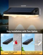 VIIIVA 6er Set Solar Wandleuchten RGB – 13 Lichtmodi, IP65 wasserdicht für Garten & Terrasse – Bild 3