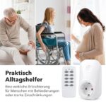 HBN Funksteckdosen Set 5er mit 2 Fernbedienungen – 3680W Funk-Fernsteuerung bis 30m – Bild 7