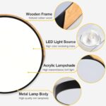 Qamra LED Deckenleuchte 30cm mit Holzdesign – Moderne Neutralweiss-Lampe für Wohnräume – Bild 4