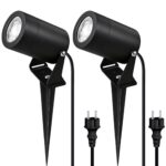 JNR 2er Pack LED Gartenbeleuchtung Edelstahl – IP65 Wasserdicht mit 3 Montagevarianten