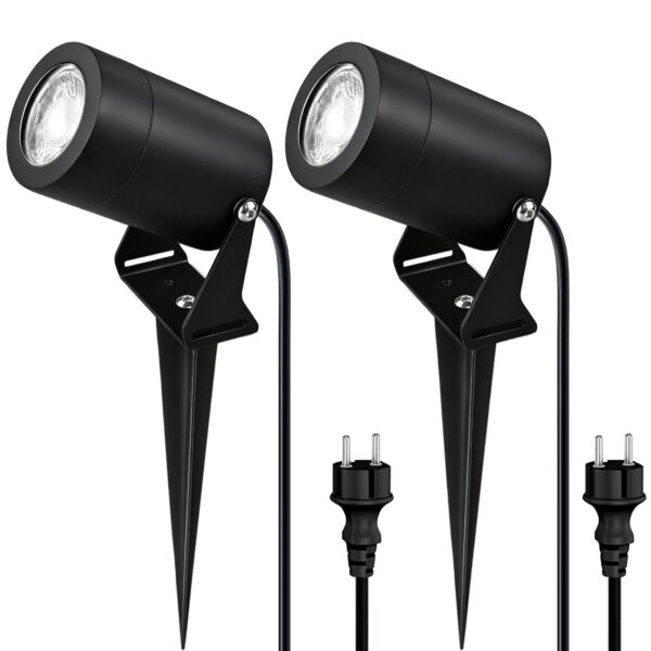 JNR 2er Pack LED Gartenbeleuchtung Edelstahl – IP65 Wasserdicht mit 3 Montagevarianten