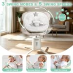 Zoicay Elektrische Babywippe mit 3 Modi & Fernbedienung – Bluetooth Steuerung für 0-9 Monate – Bild 3