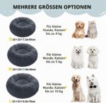 DONWEI Katzenbett 50cm Donut-Form Dunkelgrau – Flauschiges Haustierbett für Katzen & Mini-Hunde – Bild 5