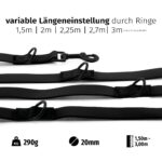 Floxik PVC Hundeleine 3m Schwarz – Verstellbare Führleine für mittlere & grosse Hunde – Bild 4