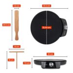 Huslog Crêpes Maker 29 cm 1200W – Elektrisches Crepes-Eisen mit Antihaftplatte – Bild 2