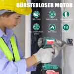 HYCHIKA 18V Akkuschrauber 60Nm – Bürstloser Bohrschrauber mit 2.0Ah Akku & 53-tlg. Zubehörsatz – Bild 3