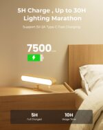 FULNIX Wandleuchte Holz mit 7500mAh Akku – Kabellose LED-Leuchte mit Fernbedienung & 360° Drehung – Bild 3