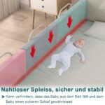 YUENFONG Kinderbettgitter 60cm – Höhenverstellbar mit 5 Positionen für sicheren Rausfallschutz – Bild 5