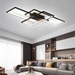 TYJY LED Deckenleuchte 80cm 60W Dimmbar Schwarz – Moderne Rechtecklampe mit Fernbedienung – Bild 7