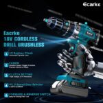 Ecarke Akku-Schlagbohrschrauber 90 Nm mit Makita 18V Kompatibilität – Profi-Bohrmaschine – Bild 6