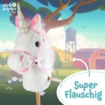 Pink Papaya Steckenpferd Einhorn Mandy – Plüsch-Spielpferd mit Sound für Kinder ab 3 Jahren – Bild 5