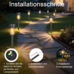 Beuaati 12er-Set Solar-Gartenleuchten Warmweiß – IP65 Solarleuchten für Garten & Terrasse – Bild 7