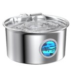 UMOCUOY Katzenbrunnen 2.6L Edelstahl – Automatischer Wasserspender mit 5-Schicht Filtersystem