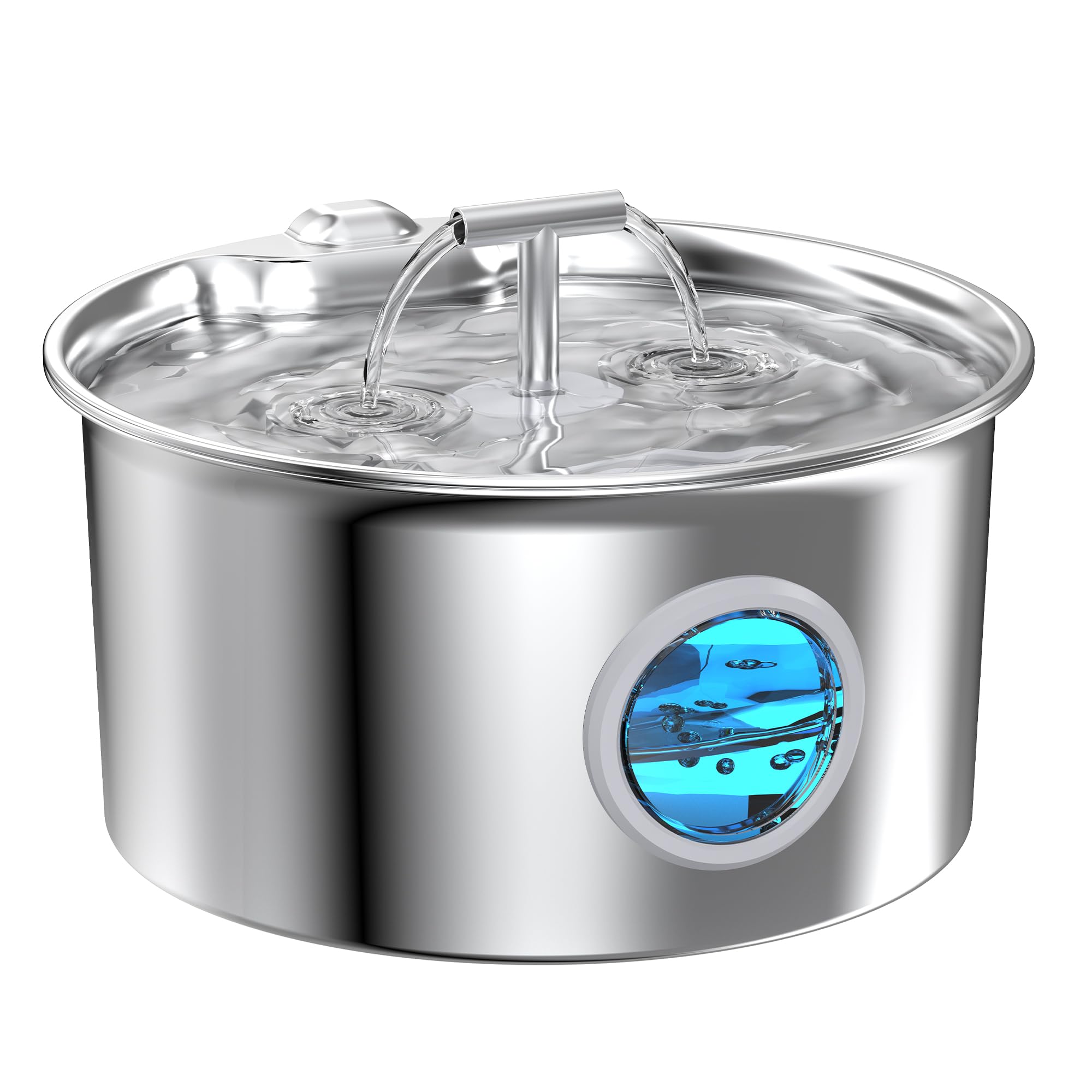 UMOCUOY Katzenbrunnen 2.6L Edelstahl – Automatischer Wasserspender mit 5-Schicht Filtersystem