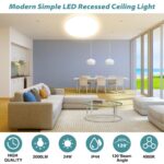 Swoieltr LED Deckenleuchte Ø28cm 24W 4000K – 2000LM Flach Wohnzimmer & Badezimmer – Bild 2