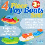 Toyland® 4er Spielzeugboot-Set – Schwimmendes Wasserspielzeug für Kinder ab 2 Jahren – Bild 4
