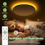zemty 22cm LED Deckenleuchte dimmbar – 1500 Lumen mit Fernbedienung & Nachtlicht – Bild 5