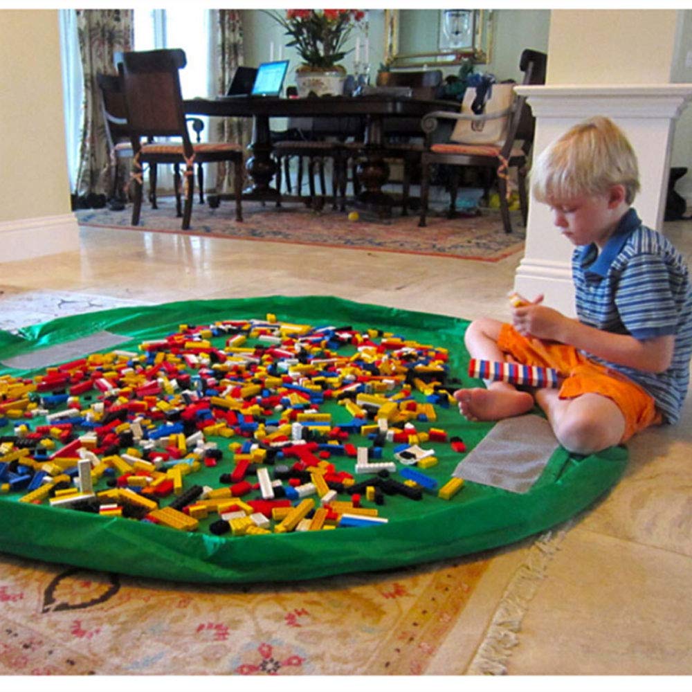 BigNoseDeer Spielzeug-Aufbewahrungstasche 150 cm – Faltbare Spielmatte mit Kordelzug für Kinder
