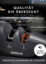 RISAM kitchen Elektrischer Messerschärfer – 2-Stufen Schleifsystem für alle Messertypen – Bild 5